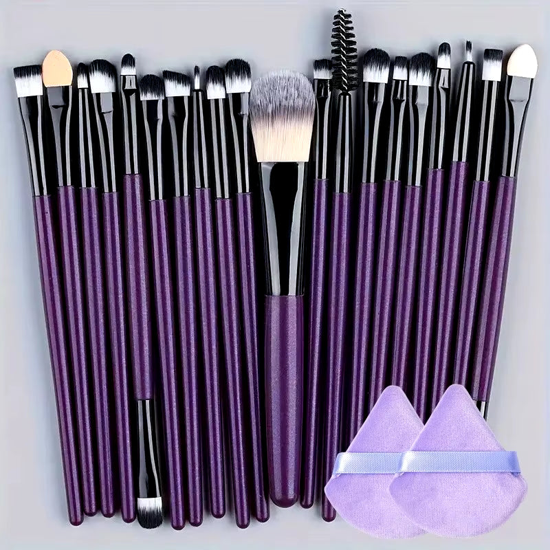 20-Piece Professional Makeup Brush Set – Eyeliner, Blending, Cheek, Eye, and Foundation Brushes for Flawless Application"