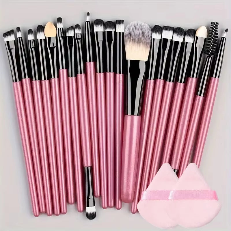 20-Piece Professional Makeup Brush Set – Eyeliner, Blending, Cheek, Eye, and Foundation Brushes for Flawless Application"