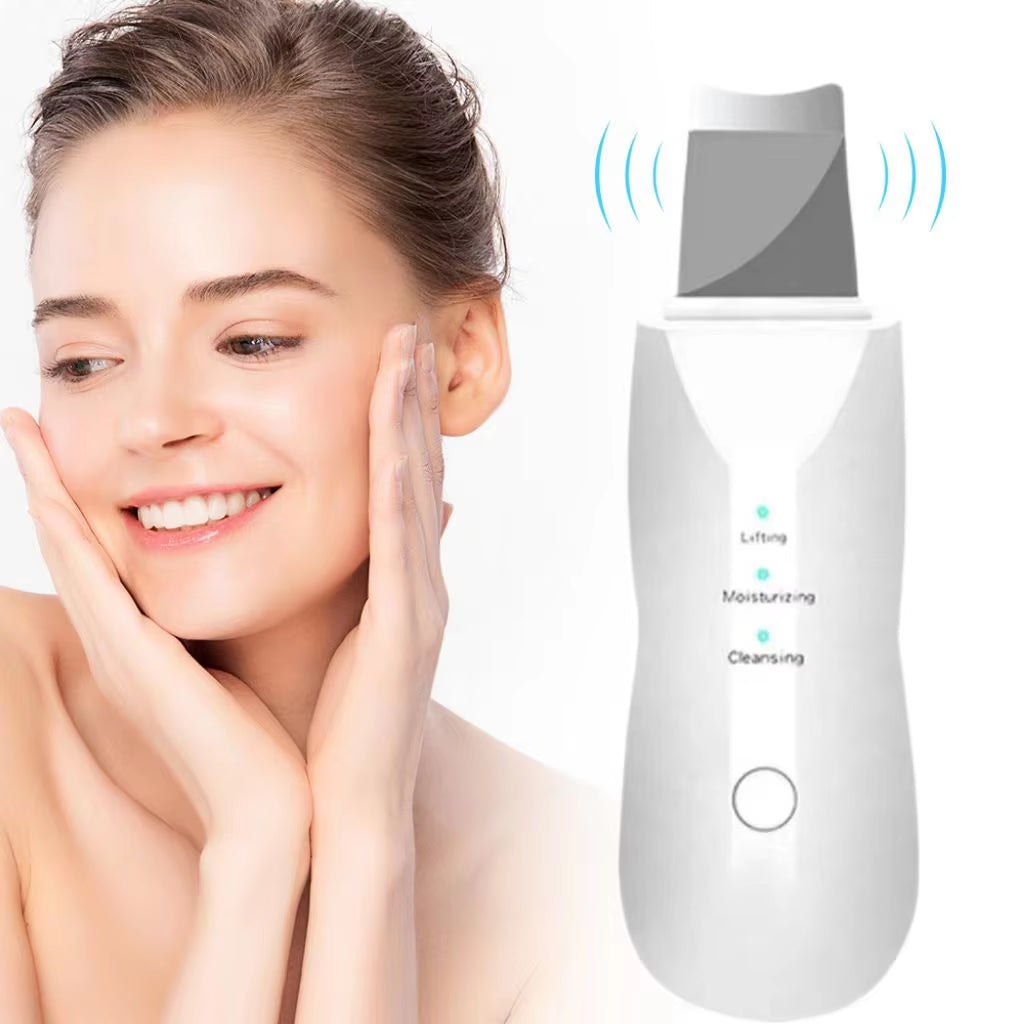 Ultrasonic Skin Scraper Pore Deep Face Cleaning Remover Blackheads Skin Care Spatula Shovel Cleanser with Vibration Massage