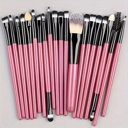 20-Piece Professional Makeup Brush Set – Eyeliner, Blending, Cheek, Eye, and Foundation Brushes for Flawless Application"