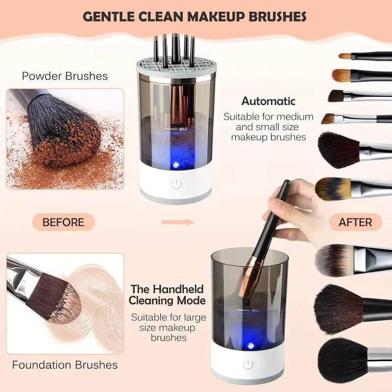 Effortless Brush Cleaning On-the-Go – USB Electric Makeup Brush Cleaner for Fast & Hygienic Results!