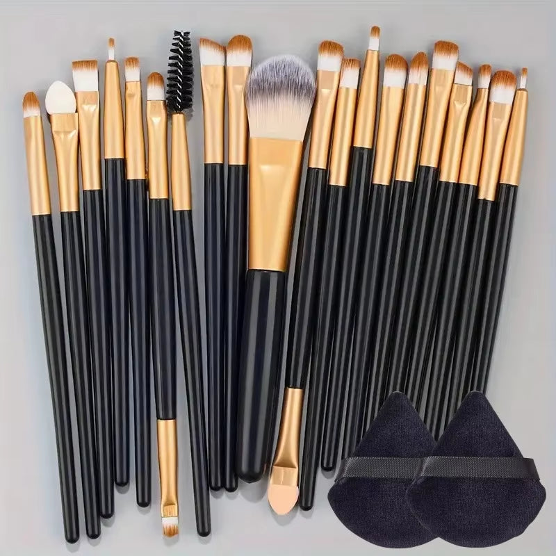 20-Piece Professional Makeup Brush Set – Eyeliner, Blending, Cheek, Eye, and Foundation Brushes for Flawless Application"