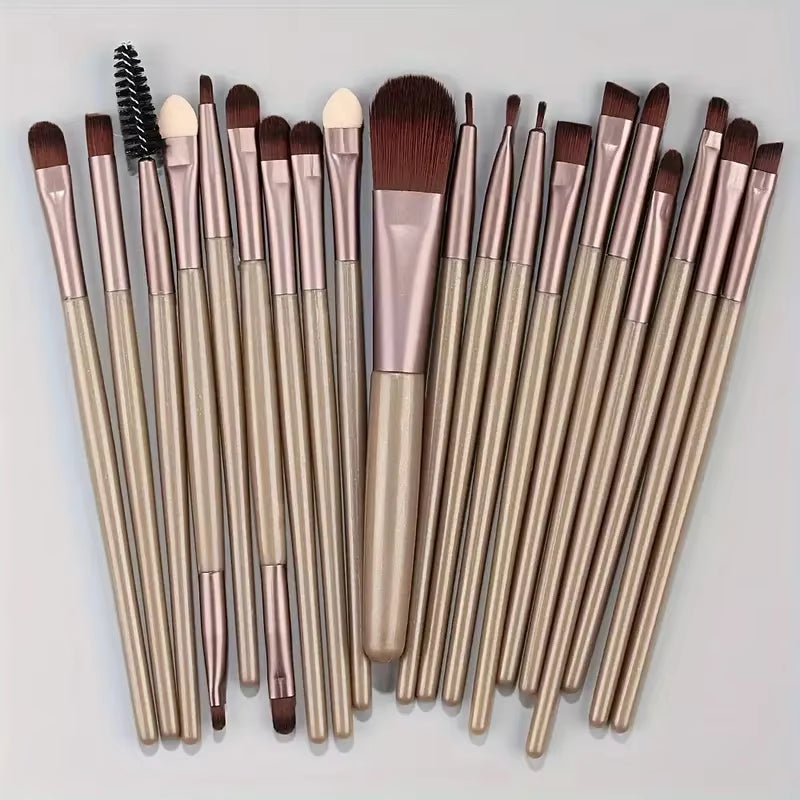 20-Piece Professional Makeup Brush Set – Eyeliner, Blending, Cheek, Eye, and Foundation Brushes for Flawless Application"