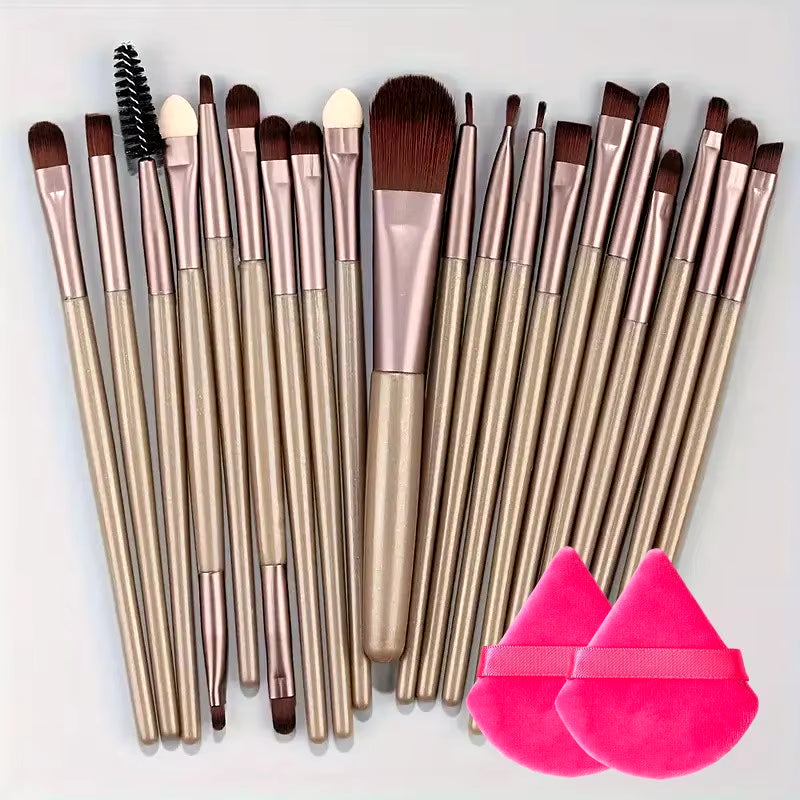 20-Piece Professional Makeup Brush Set – Eyeliner, Blending, Cheek, Eye, and Foundation Brushes for Flawless Application"