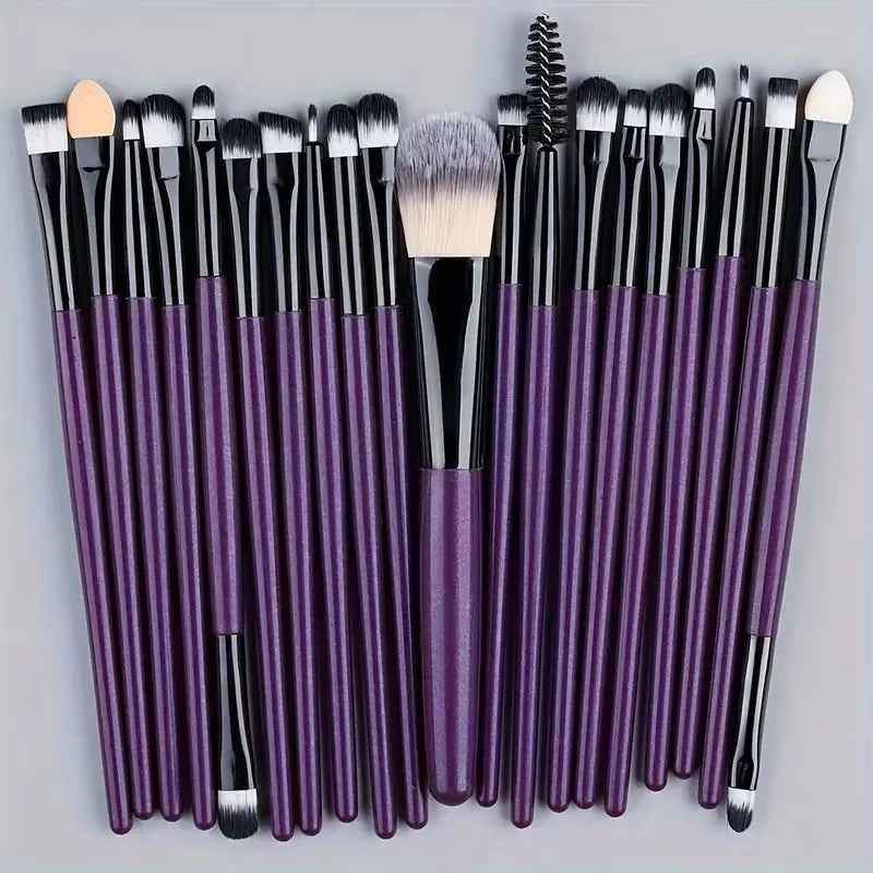 20-Piece Professional Makeup Brush Set – Eyeliner, Blending, Cheek, Eye, and Foundation Brushes for Flawless Application"